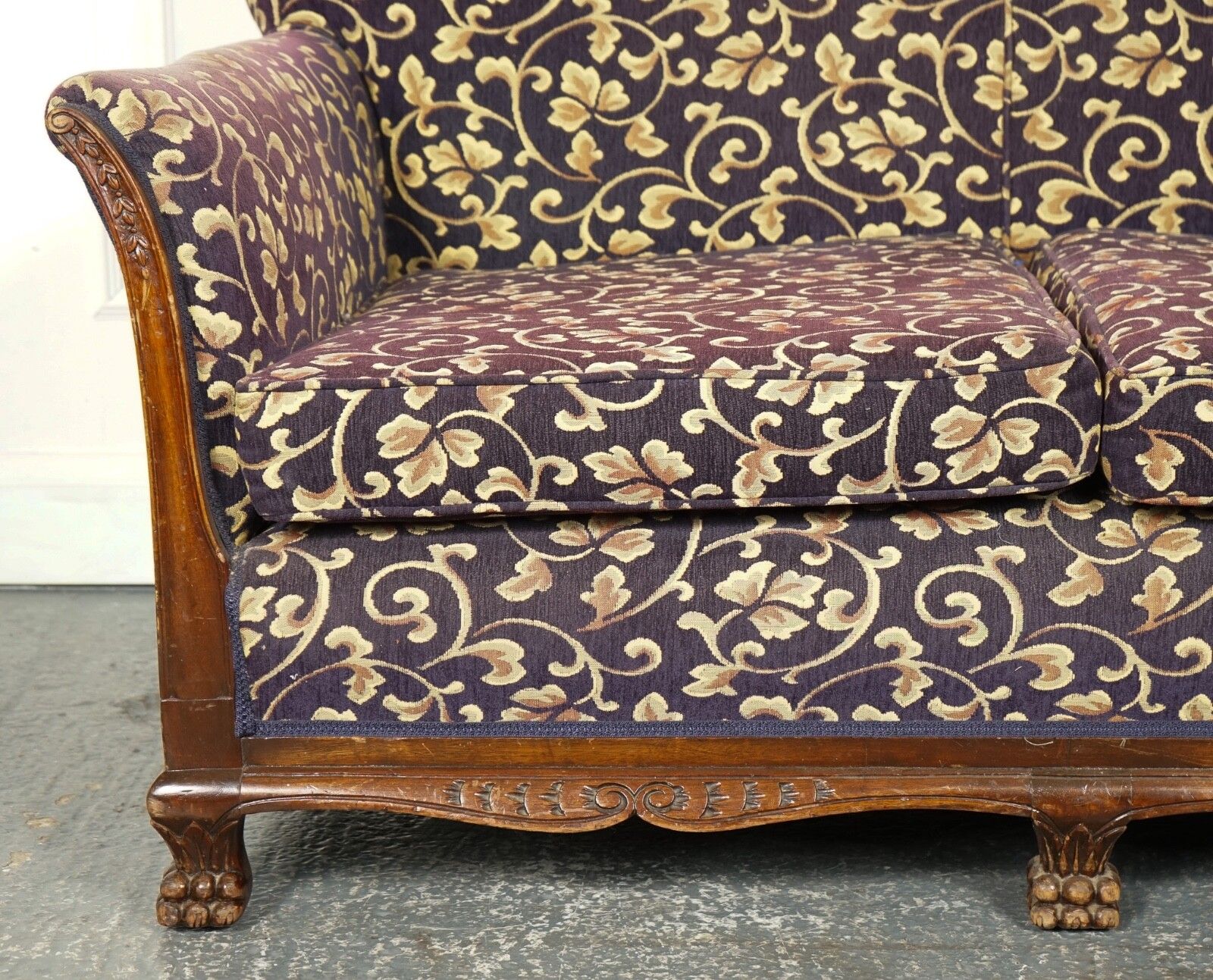 photo for sale Victorian Fabric Bergere Suite Sofa And Two Armchairs Upholstery Project J1