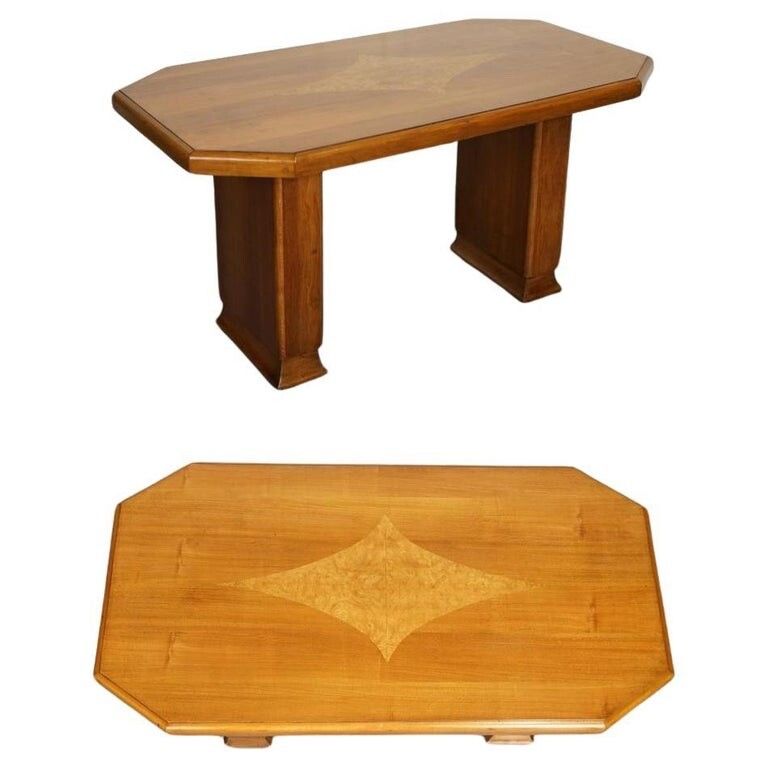 Vintage Art Deco Walnut Dining Table 4 To 6 Person J1