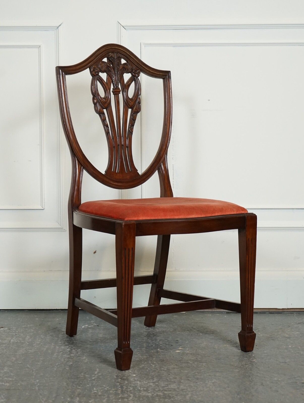 Lovely Pair Of Victorian Hepplewhite Carver Hallway Side Chairs Feather Filled photo vintage