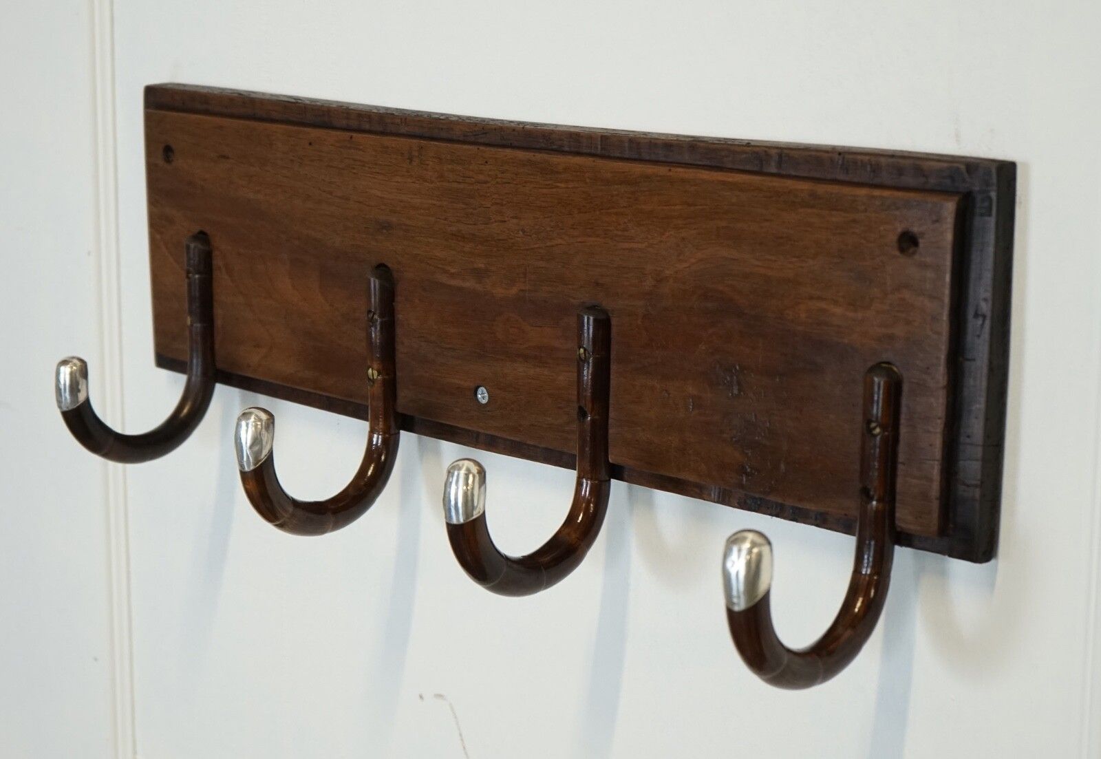 Rare Custom Made Art Deco 1920 Sterling Silver Mounted Hat Coat Wall Rack J1 photo Furniture