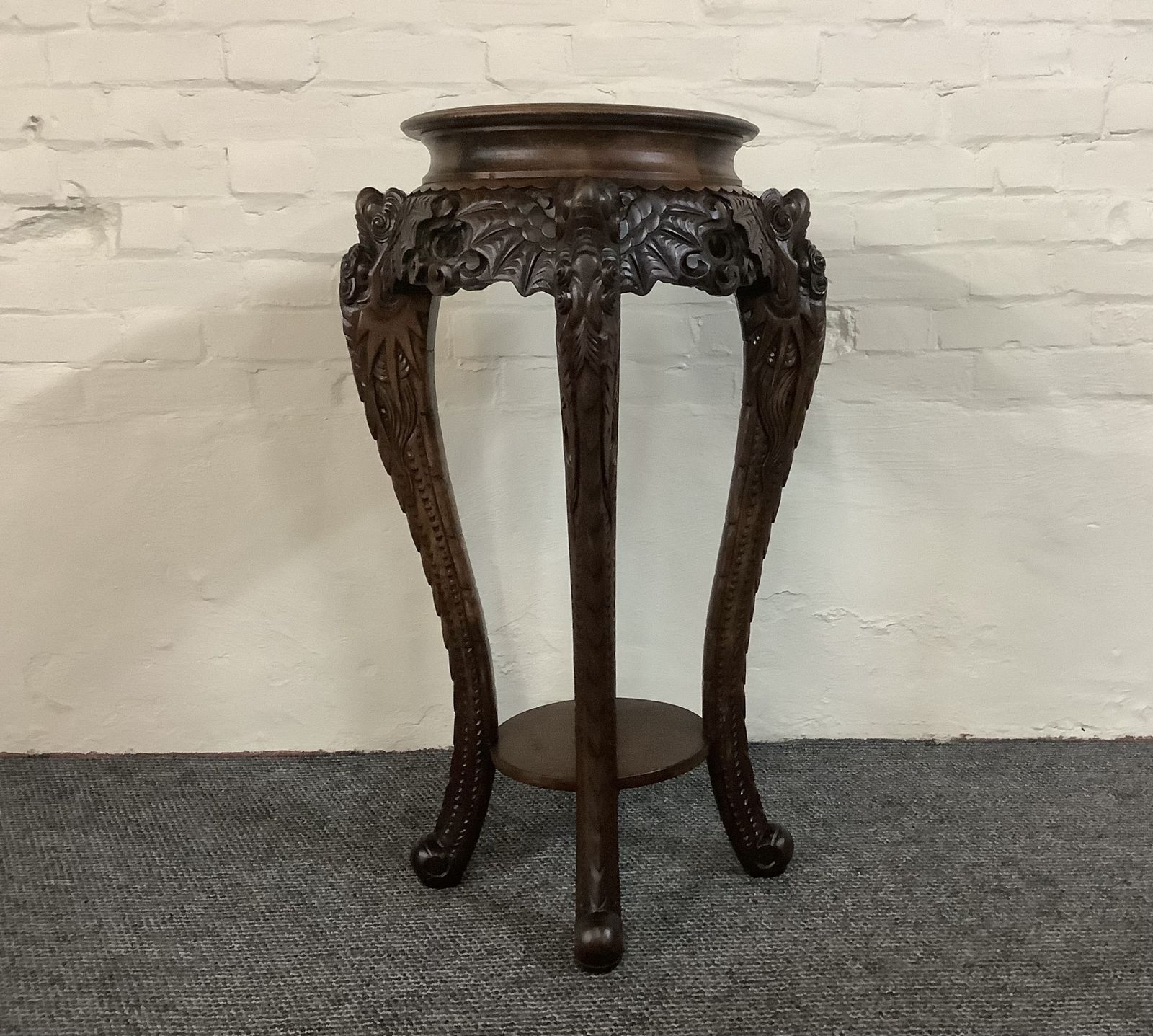 19th Century Chinese Carved Rosewood Jardiniere Plant Stand. photo furniture