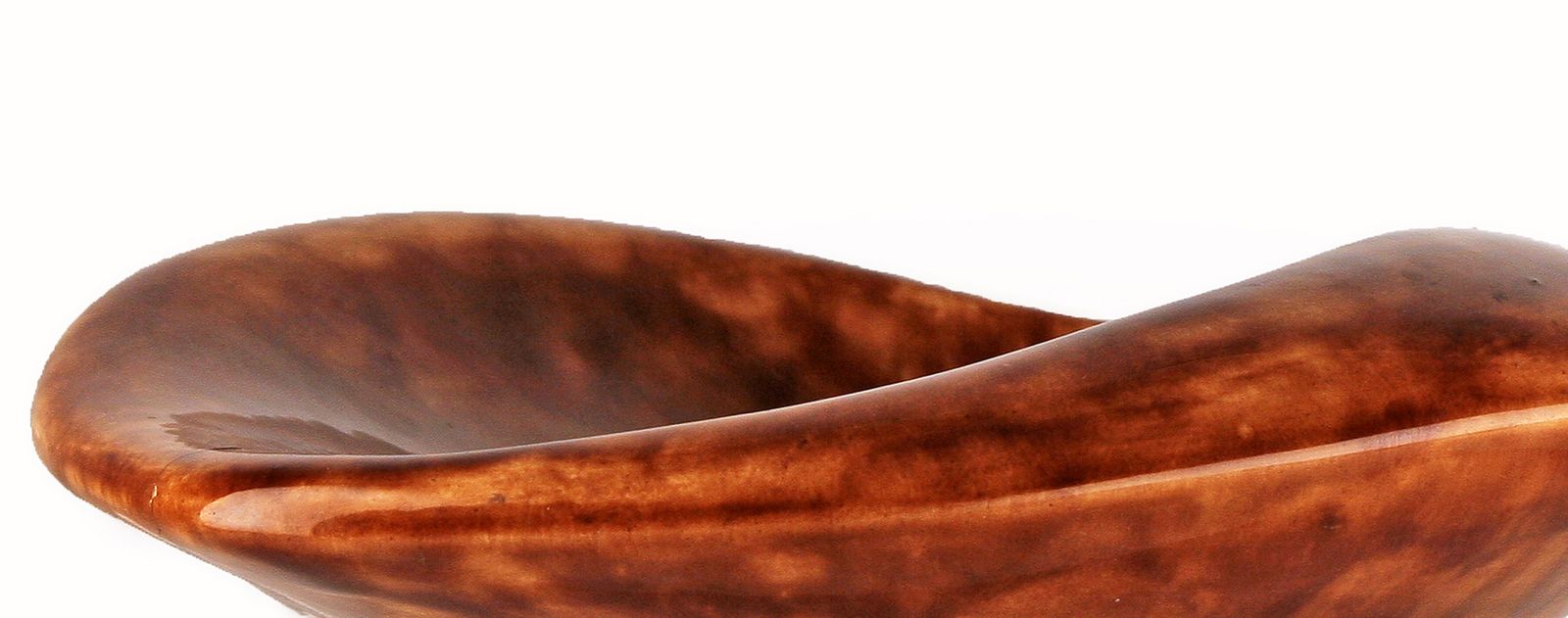 Mid 20 Century Modern Glazed Ceramic Sinuous Organic Design Bowl By French Luxury Brand Hermès Paris photo vintage