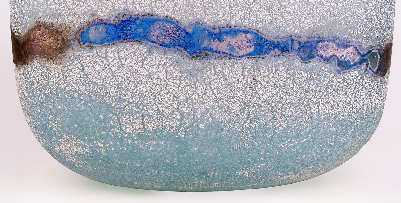 photo furniture Mid 20th Century Modern Italian Frosted Murano Glass Decorative Scavo Bowl By Alfredo Barbini