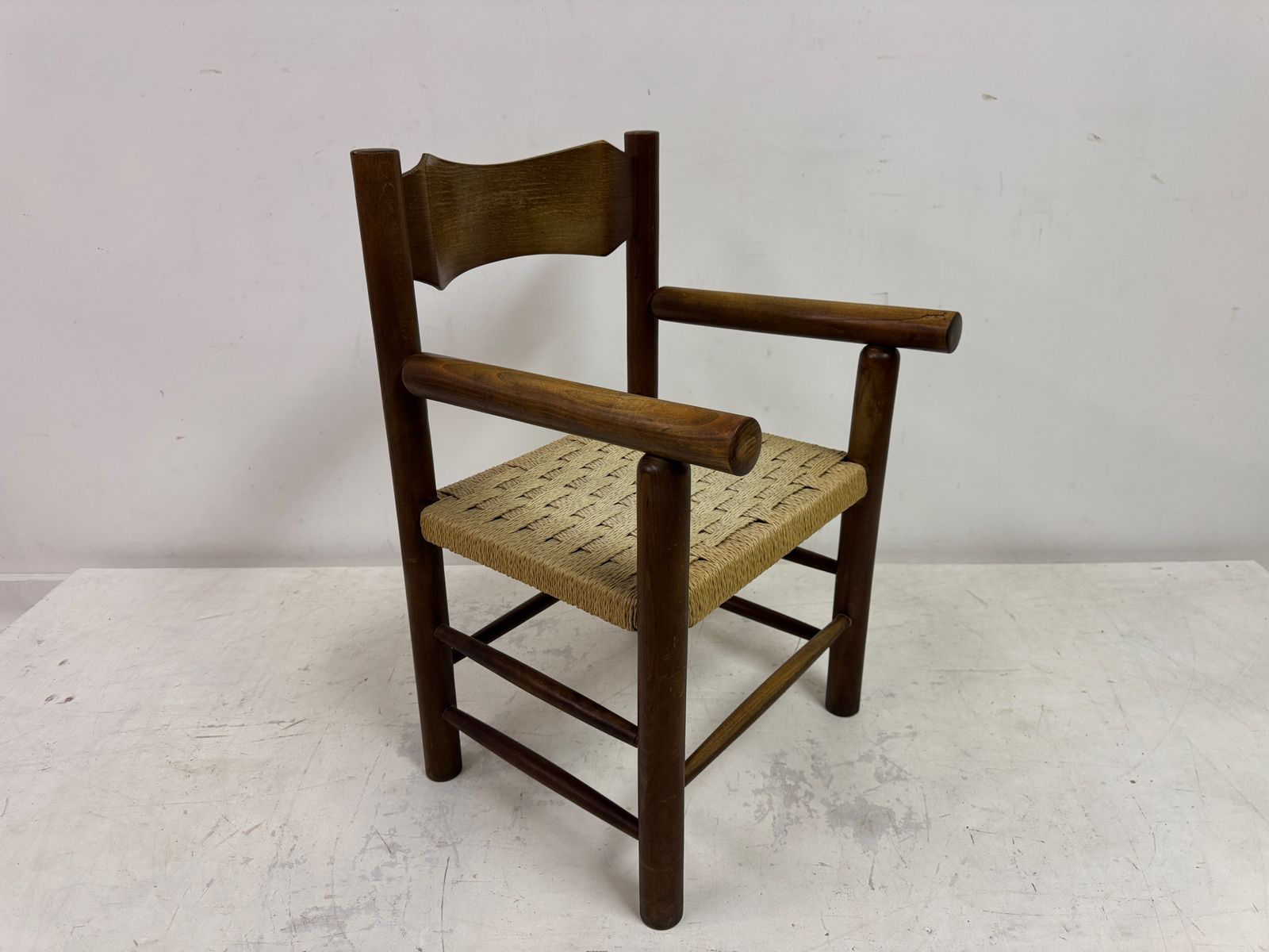 photo buy Mid Century Italian Armchair With Rush Seat
