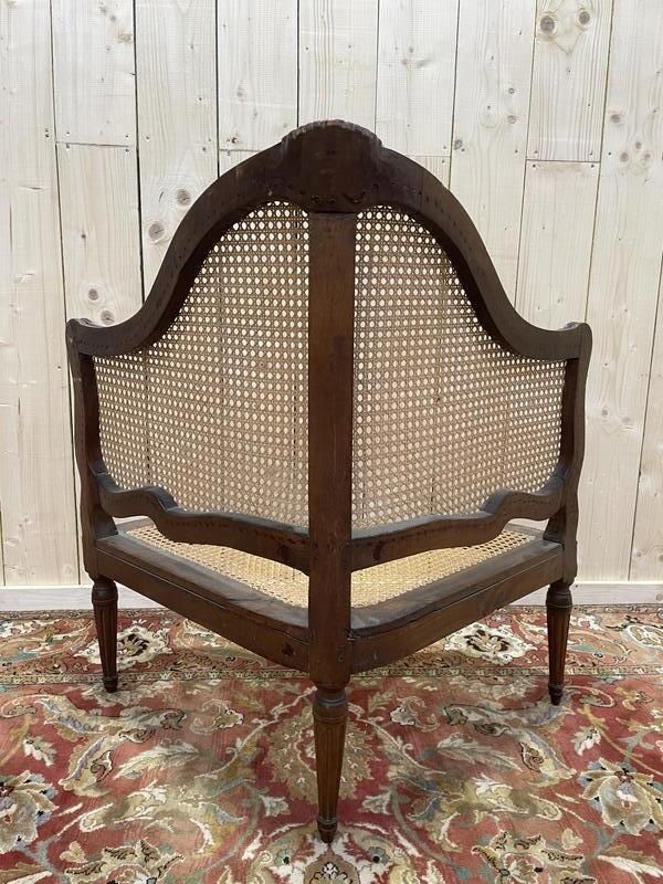 Banquette En Encoignure époque Louis XVI En Cannage photo 1530.0