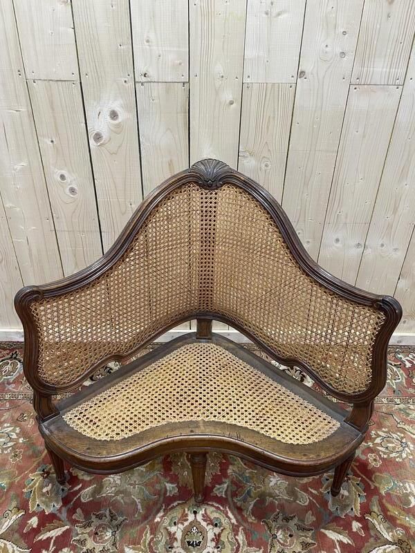 Banquette En Encoignure époque Louis XVI En Cannage photo buy