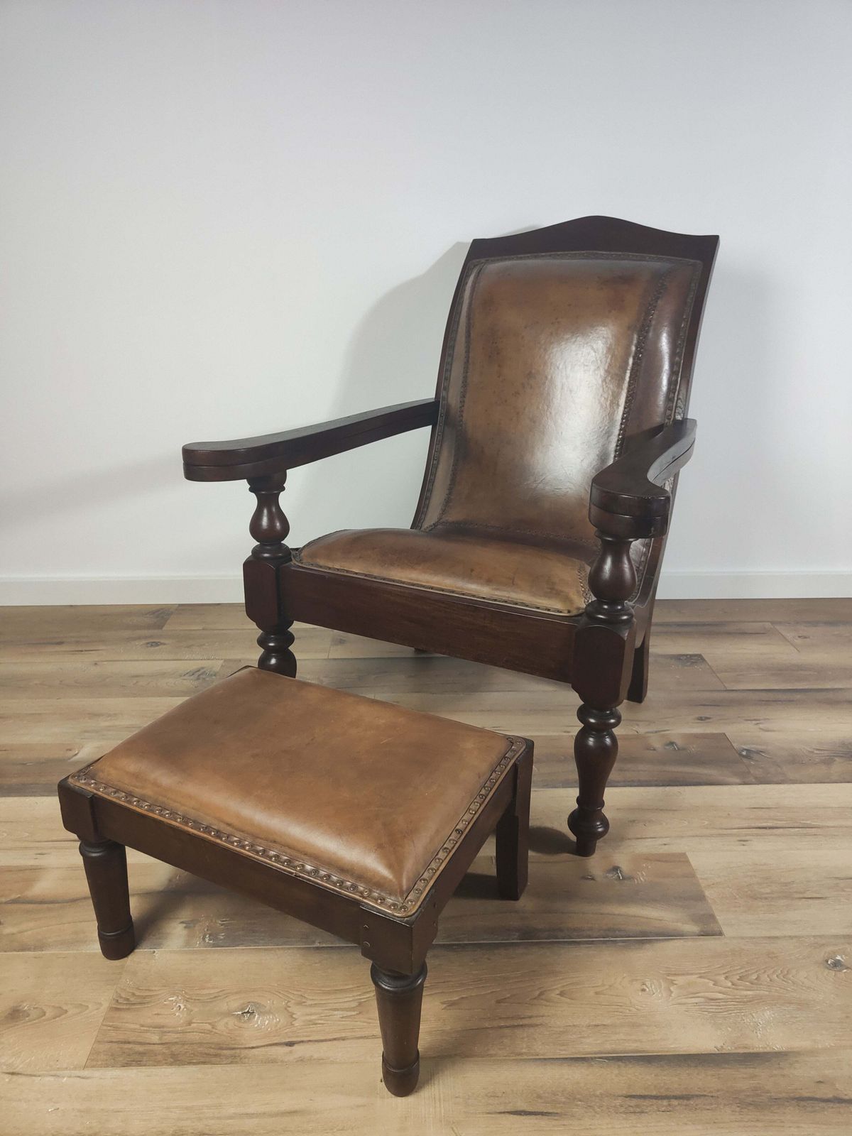 Antique Castle Armchair/Chipperchair Including Stool
