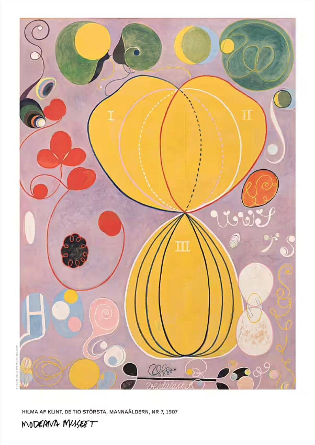 Original Hilma Af Klint Exhibition Poster   Maturity No 7   Female Artist Abstract Painter Authentic Museum Print