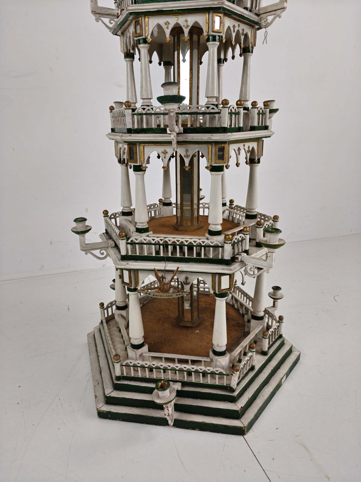 19th Century Handmade Christmas Pyramid – Rare And Beautiful German Folk Art Piece photo vinterior