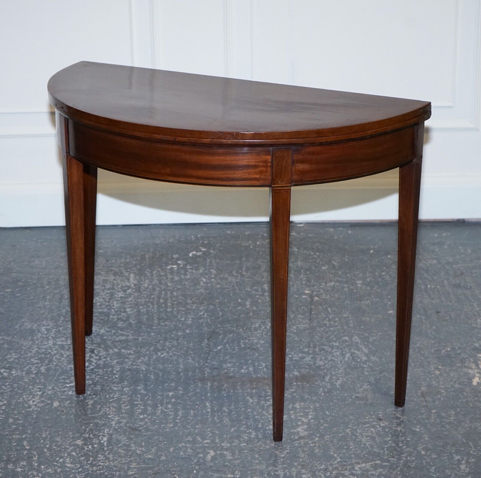 Fine Antique Circa 1890 Console Games Demi Lune Hallway Card Table Unfolds photo Furniture