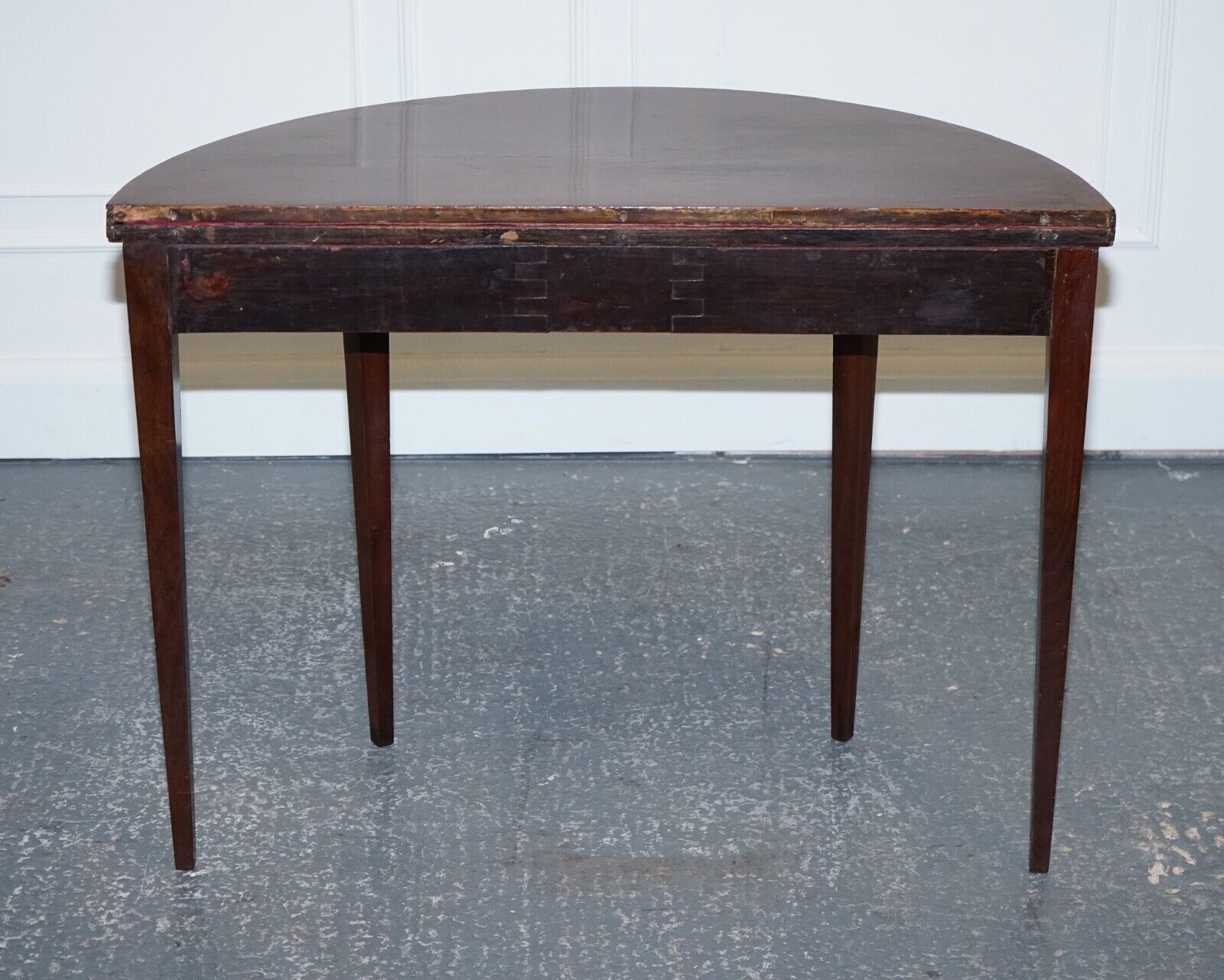 1750.0 Fine Antique Circa 1890 Console Games Demi Lune Hallway Card Table Unfolds photo