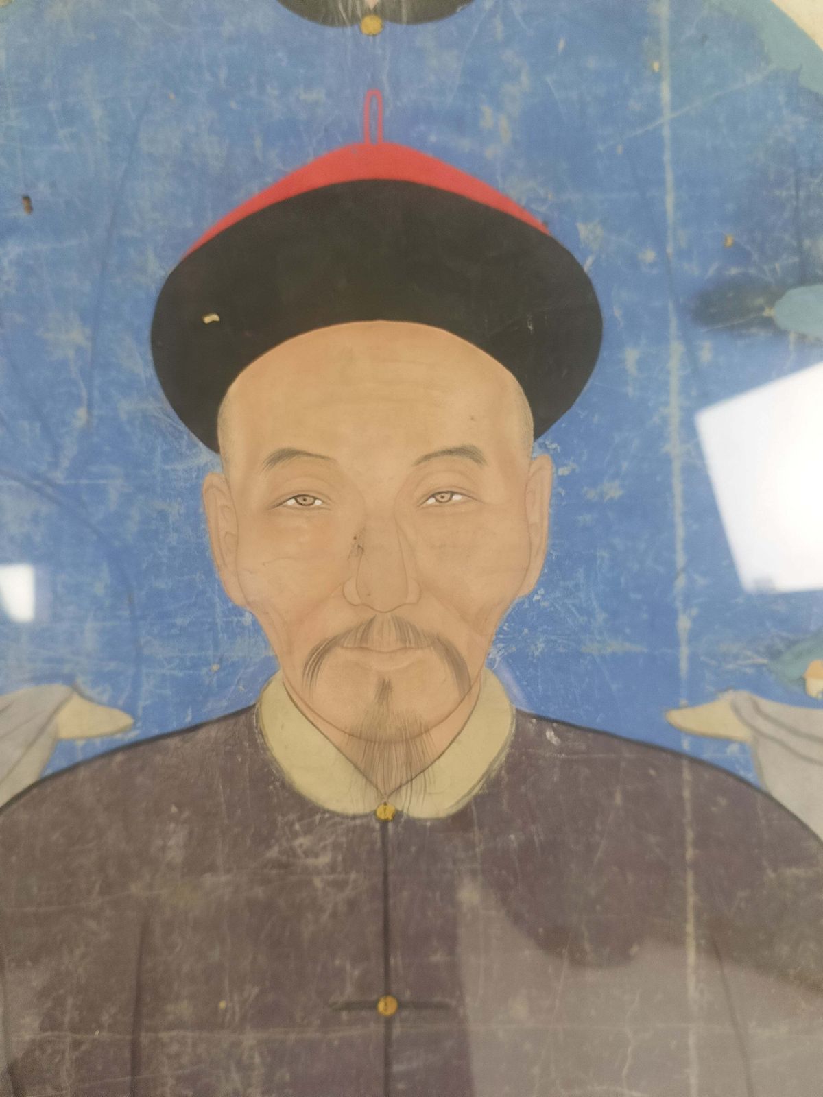 photo furniture A Framed Chinese Ancestral Portrait Is A Traditional Hand Painted