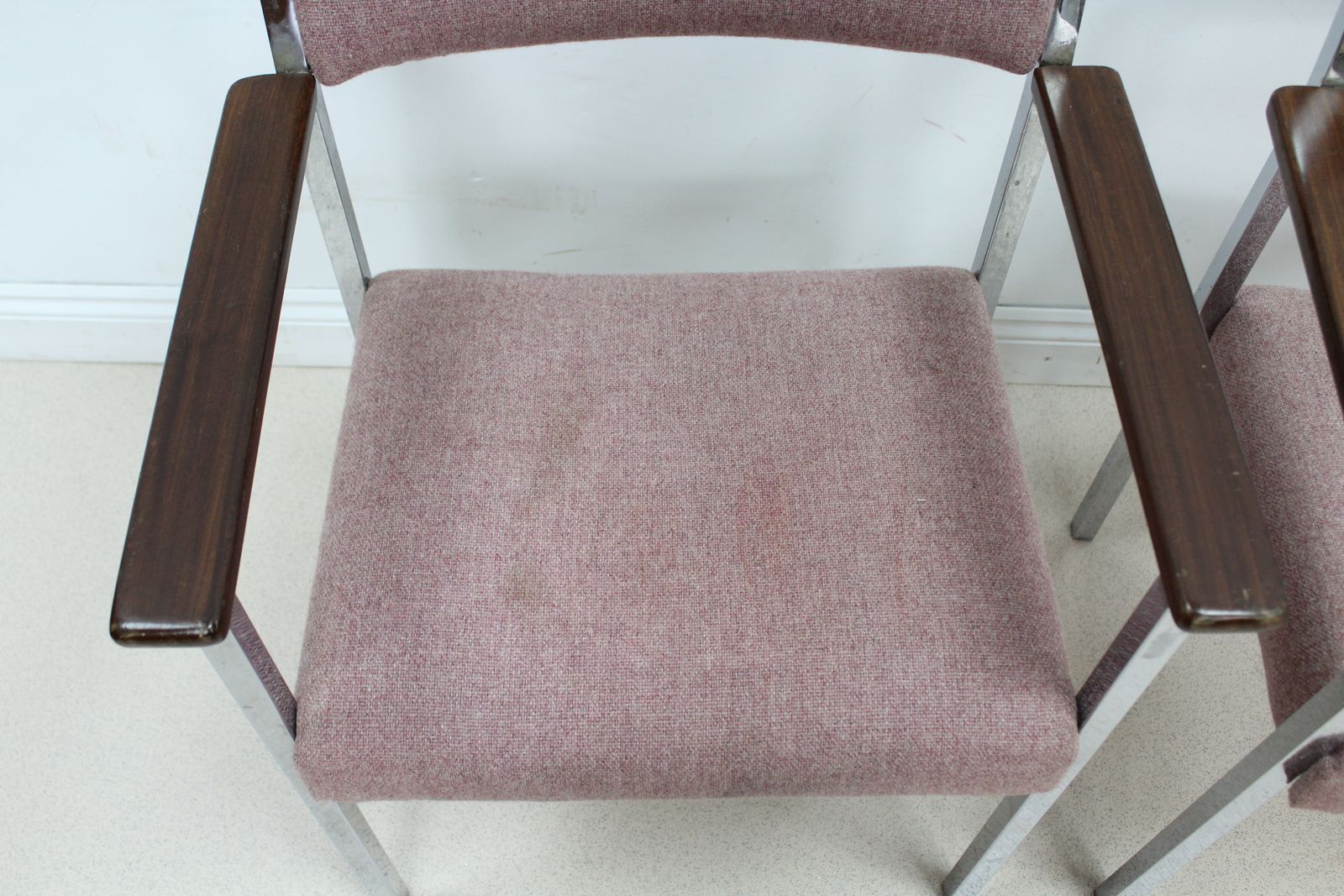 Set Of 2 Antocks Lairn Chrome And Teak Armchairs photo furniture