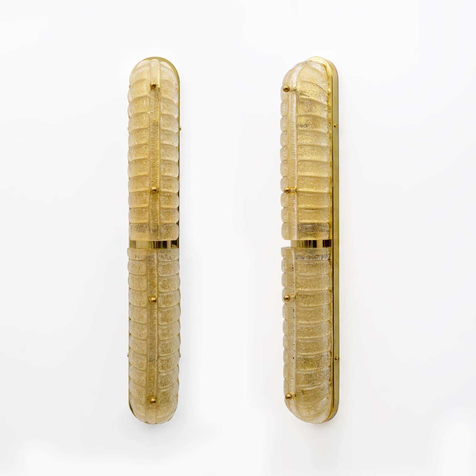Pair Of Art Deco Style Gold Murano Glass And Brass Sconces photo furniture