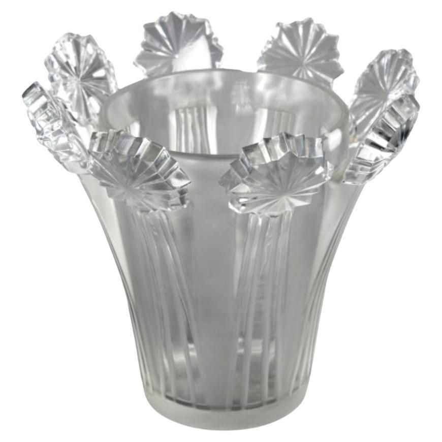 Marc Lalique  1950  “Sirius” Crystal Vase Also Known As “Cometes” Vase