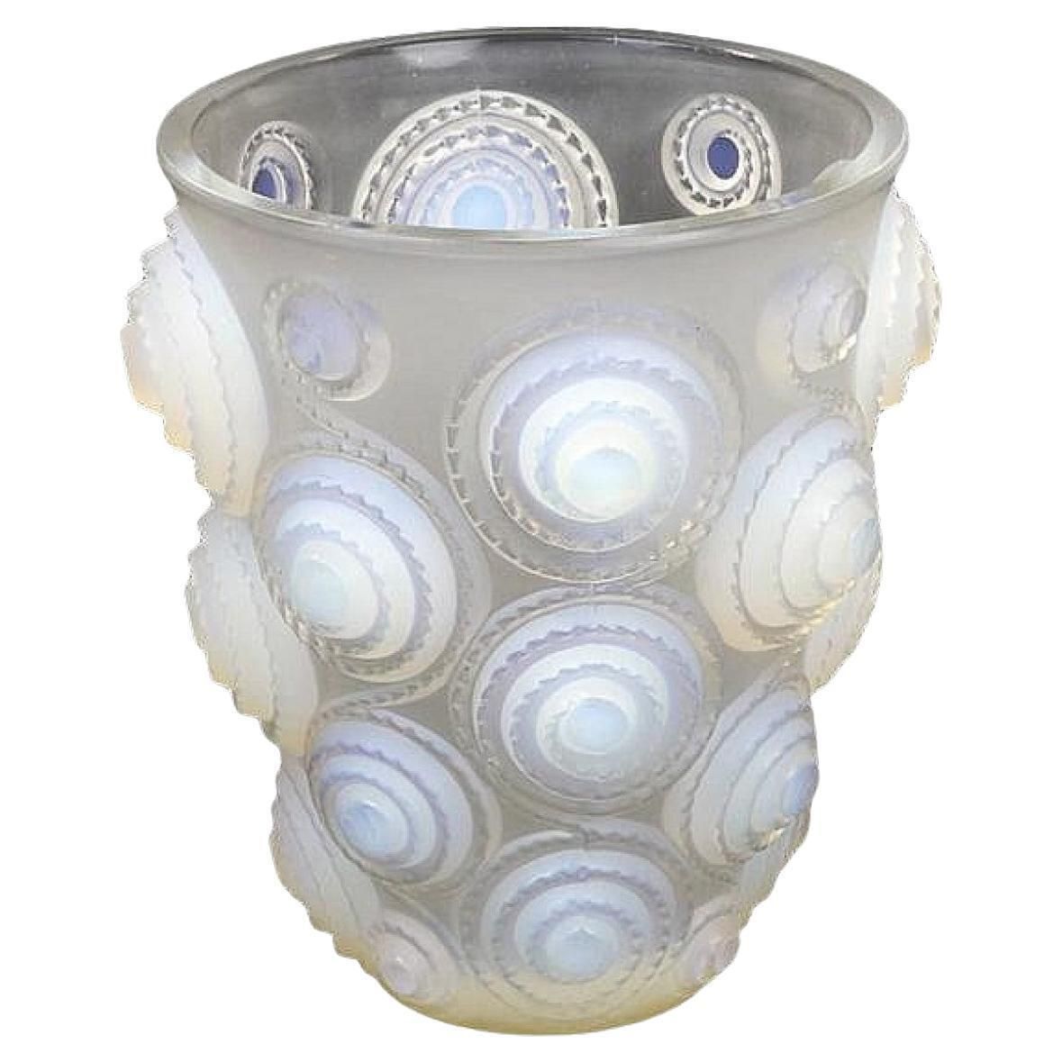 René Lalique, “Spirales” Vase, Opalescent Glass.