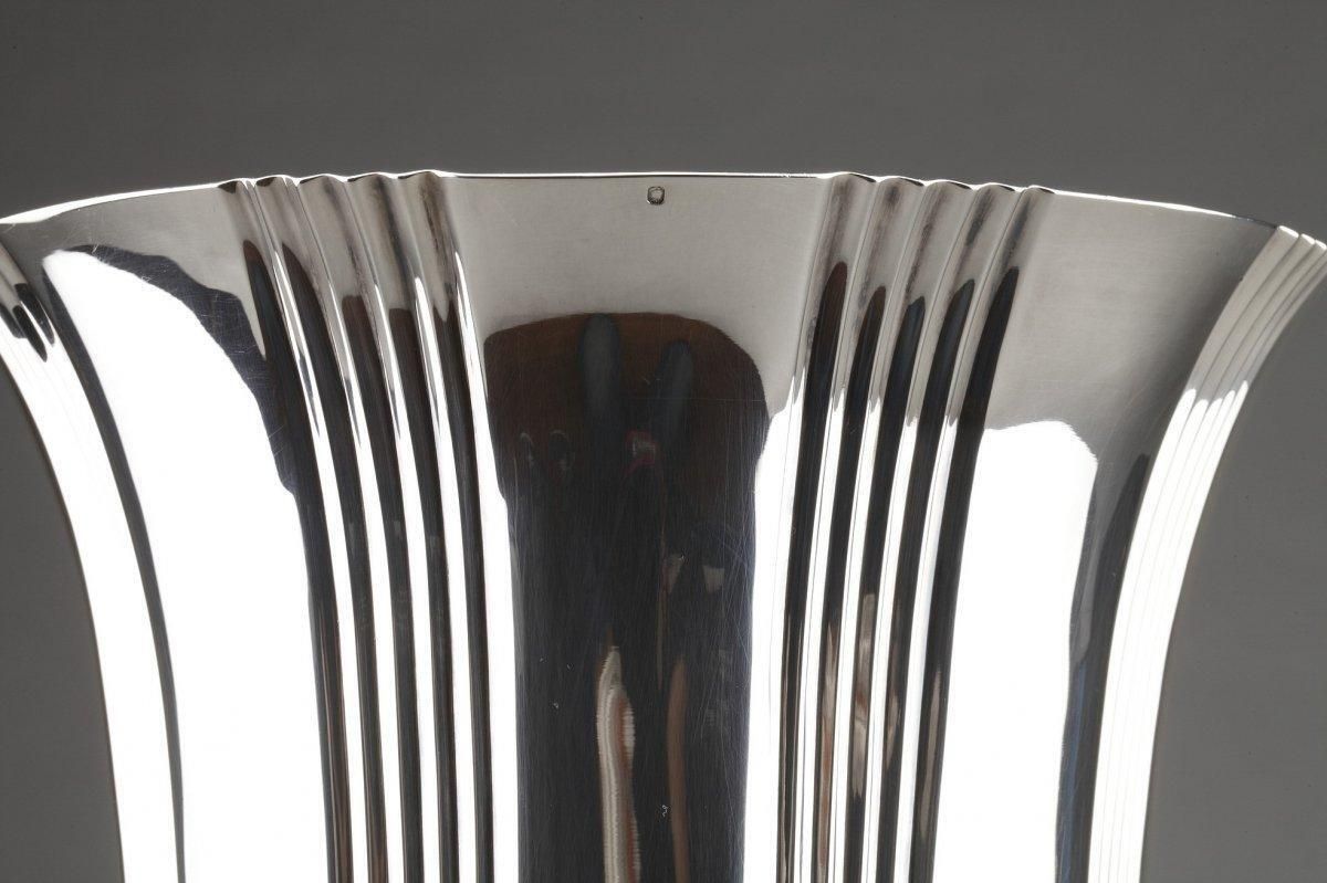 photo for sale Goldsmith Lapparra   Vase In Sterling Silver Art Deco Period