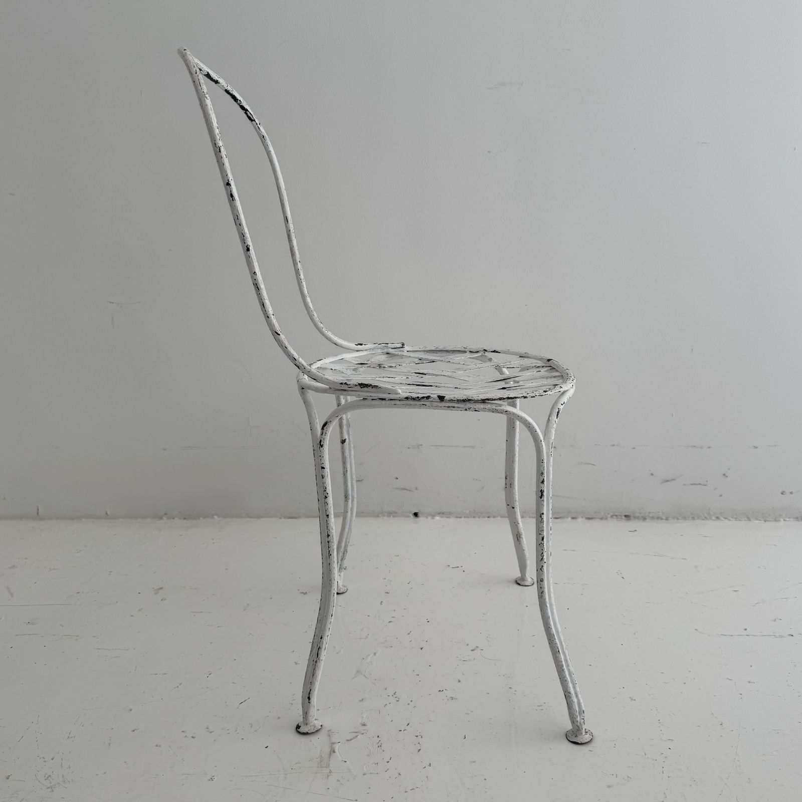1950s French Lattice Iron Garden Chair photo Garden Furniture