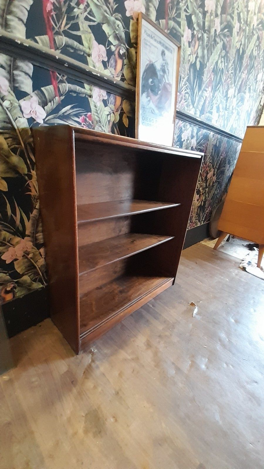 Vintage Bookcase With 2 Shelves And Removable Glass Sliding Doors photo Furniture