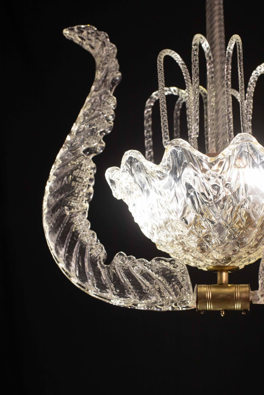 Set Of 3 Art Decò Fountain Chandelier By Barovier E Toso, Murano Glass, 1940 photo buy