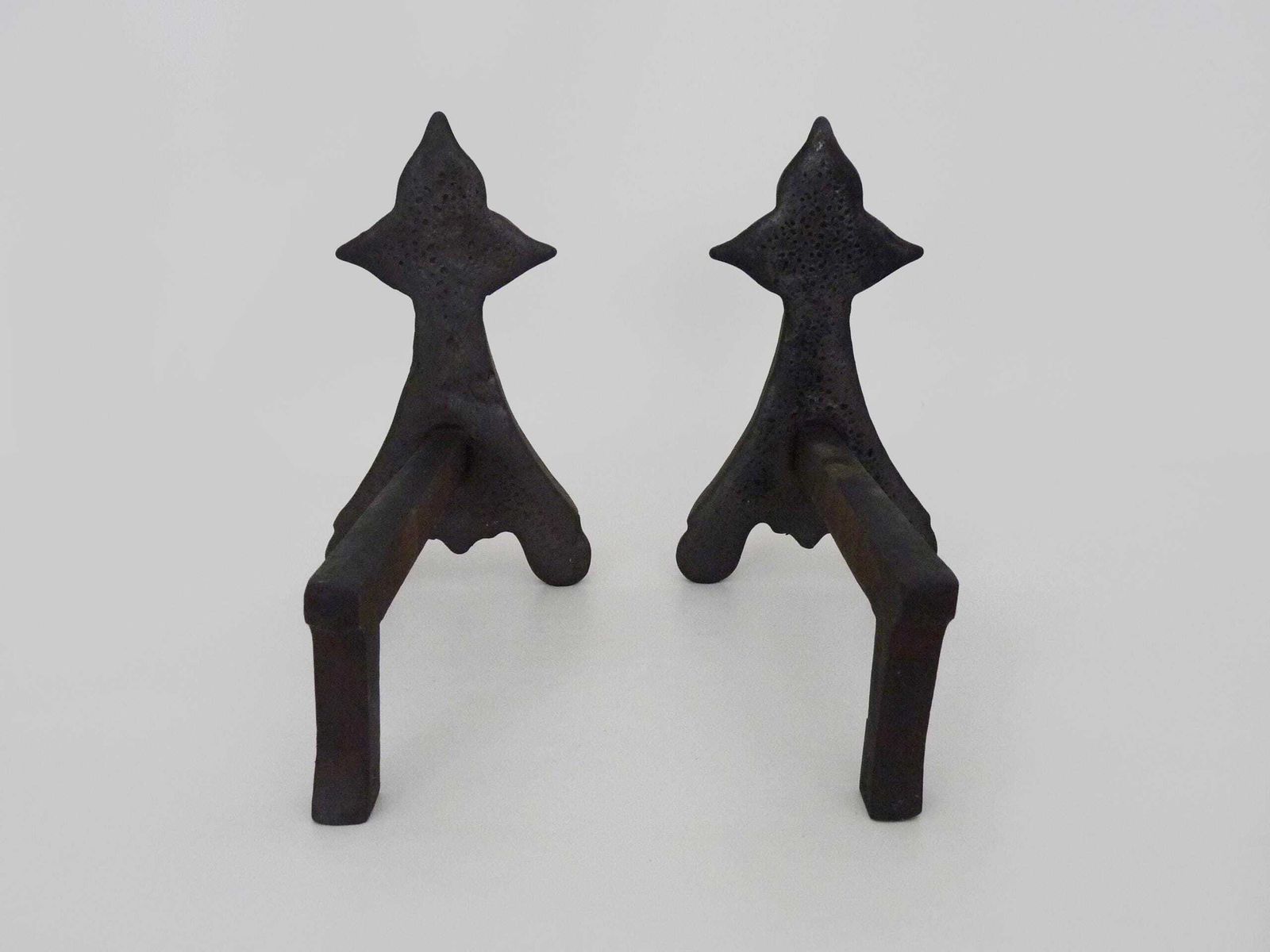 photo furniture Pair Of Cast Iron Fireplace Andirons. France, 19th Century.
