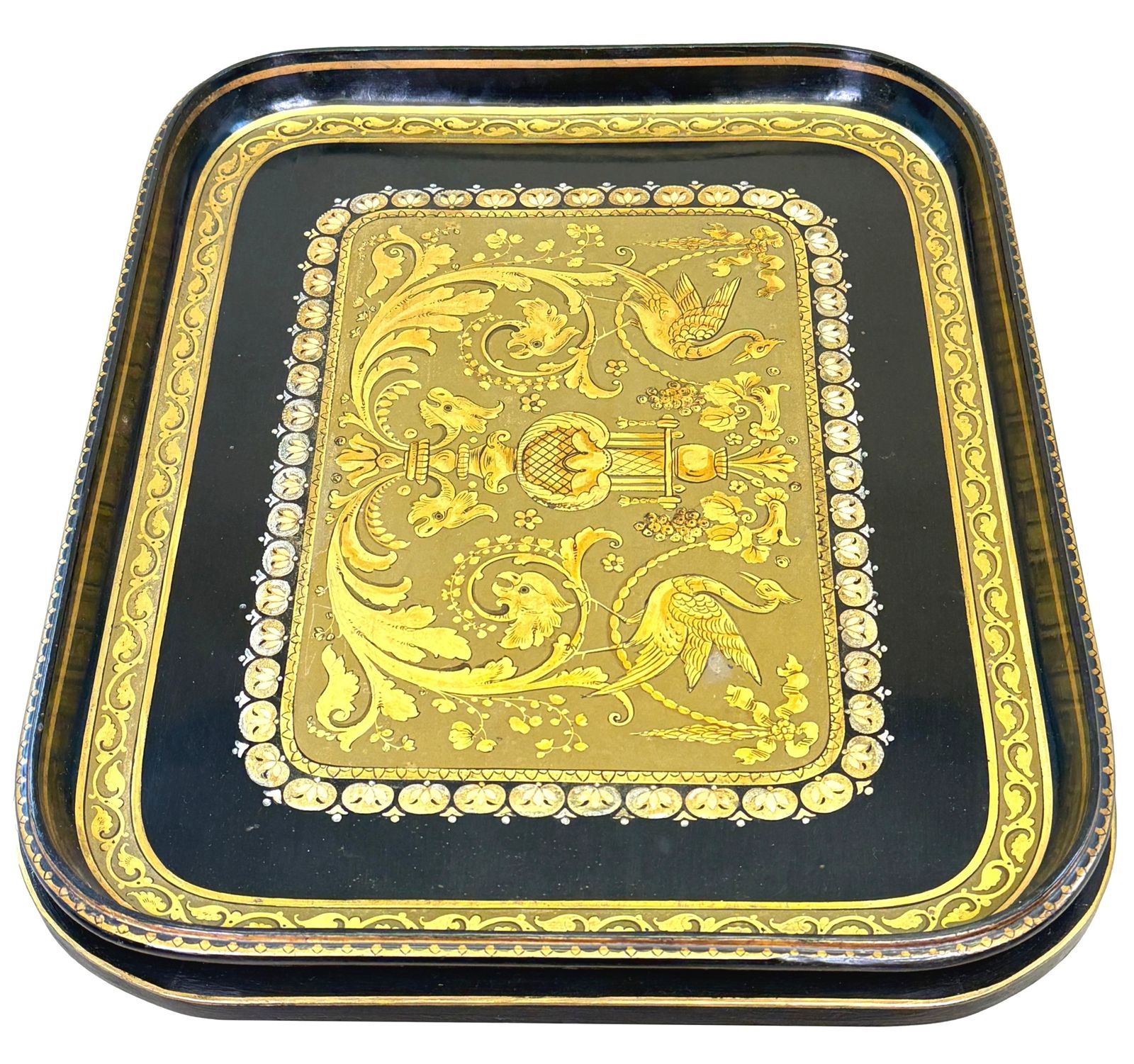 Fine 19th Century Papier Mache Tray On Stand (England, Dated 1875) photo Furniture
