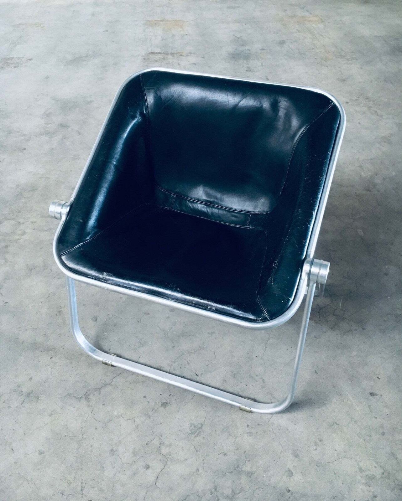 Plona Leather Side Chair By Giancarlo Piretti For Castelli, 1970's Italy photo buy