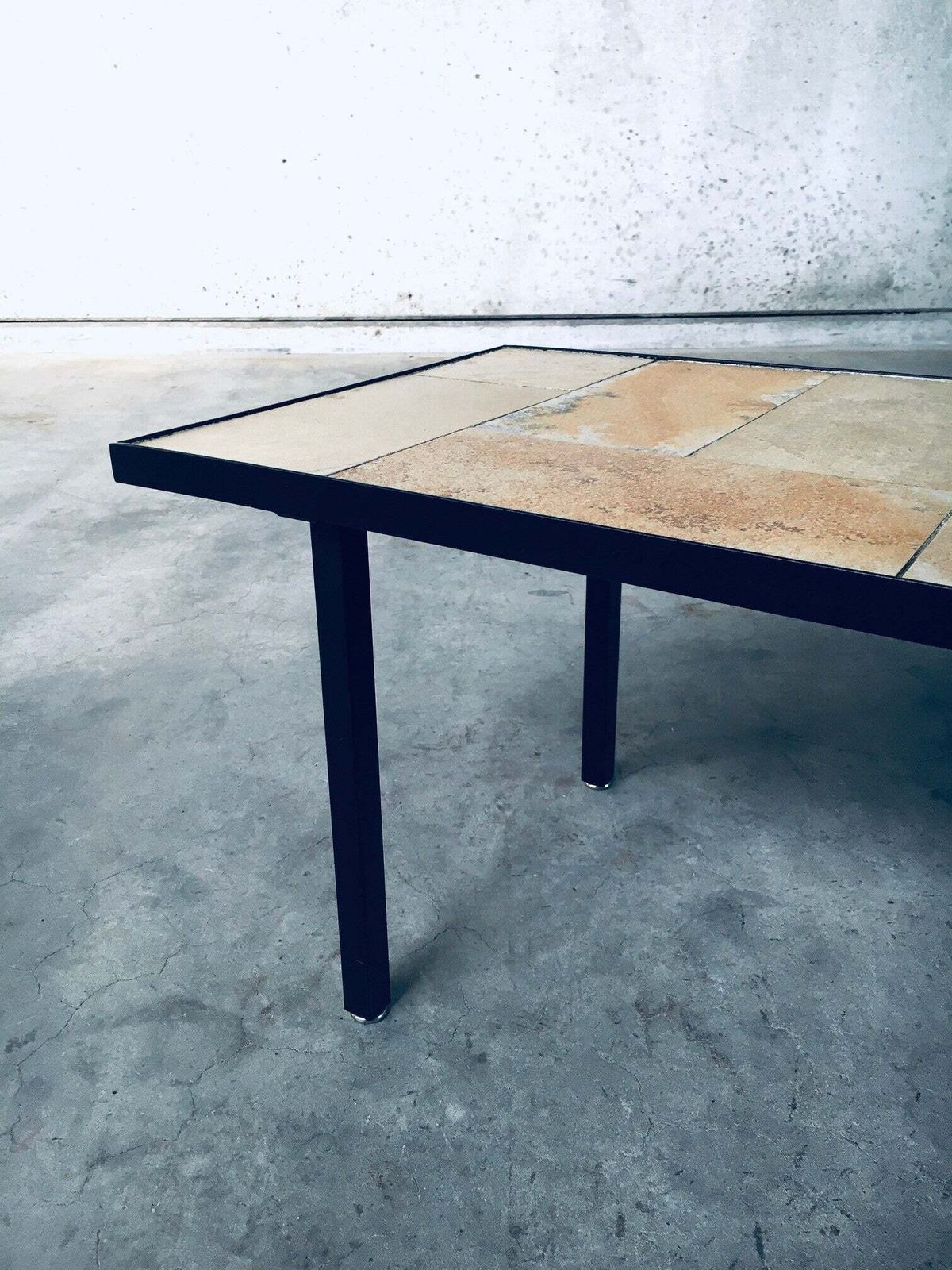 photo vinterior Midcentury Minimalist Design Ceramic Tile Coffee Table, France 1960's