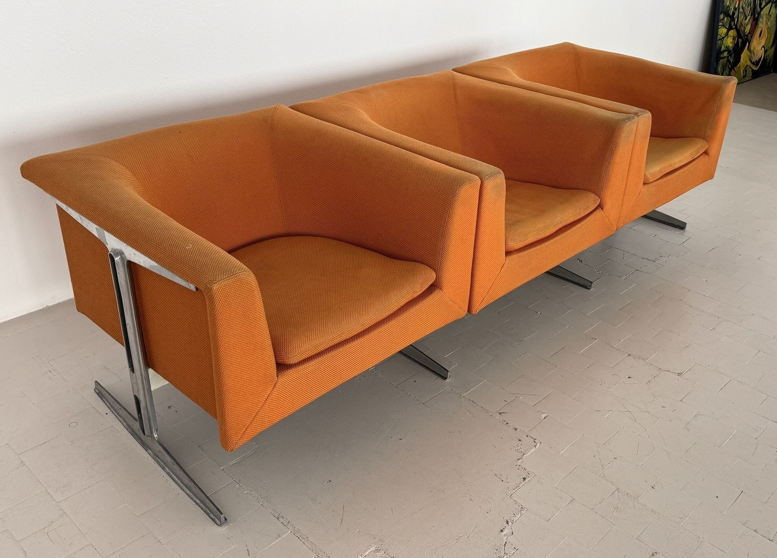 Rare 3 Seater Sofa Mod 630 By Geoffrey Harcourt For Artifort, 1974 photo buy