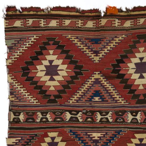 5.3x12.5 Ft Antique Turkish Konya Kilim, Flat Weave Rug. Ca 1850 photo for sale