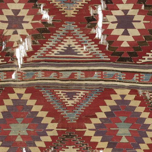 5.3x12.7 Ft Antique Anatolian Karapinar Kilim, 18th Century photo furniture