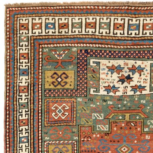 4.2x8.6 Ft Antique Caucasian Karatchoph Kazak Rug, Circa 1875 photo for sale