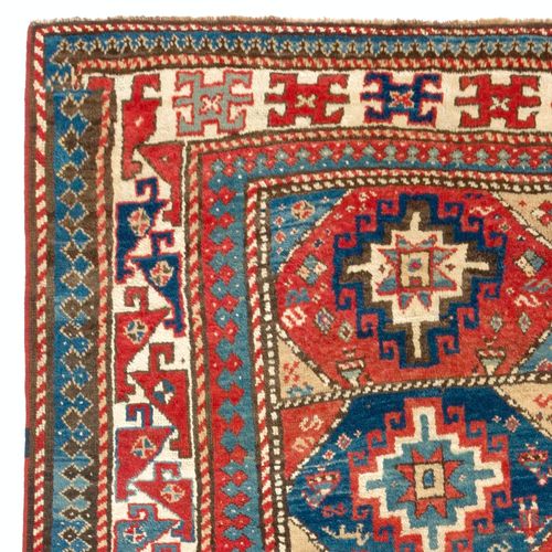 4x8 Ft Antique Caucasian Moghan Kazak Rug, 19th Century photo for sale