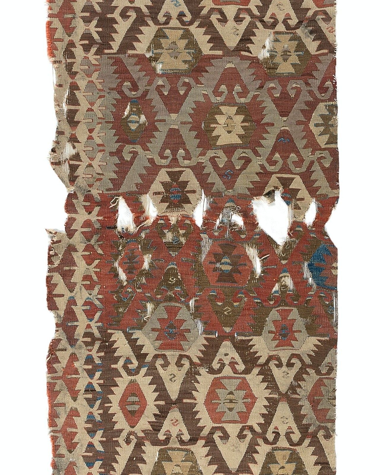2.8x12.3 Ft Antique Anatolian Sivrihisar Kilim Fragment, 18th Century photo for sale