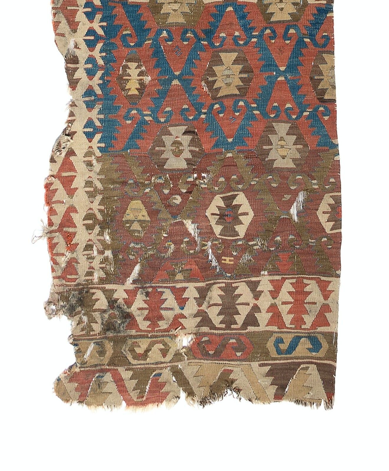2.8x12.3 Ft Antique Anatolian Sivrihisar Kilim Fragment, 18th Century photo Textiles