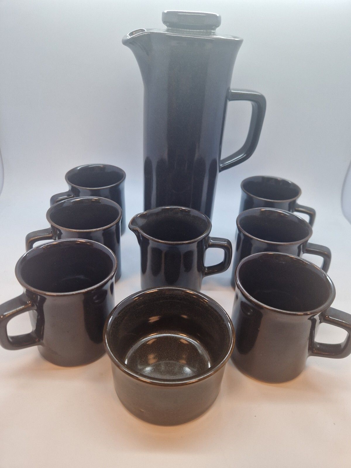 Mid Century Govancroft Lunar Coffee Set  Coffee Pot, Mugs, Creamer, Sugar Bowl