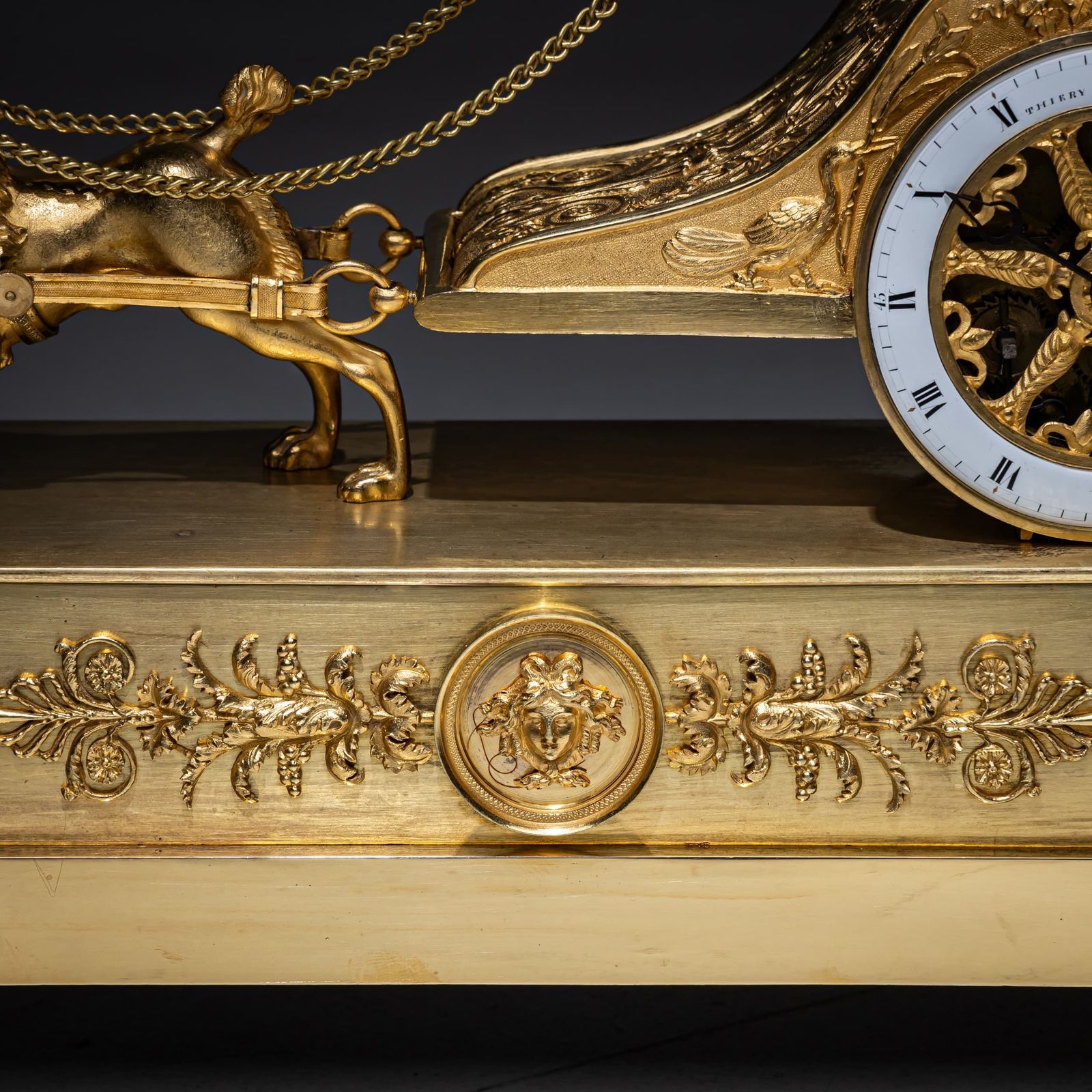 Empire Mantel Clock With Putto In Chariot, Signed Thiery à Paris, Early 19th Century photo buy