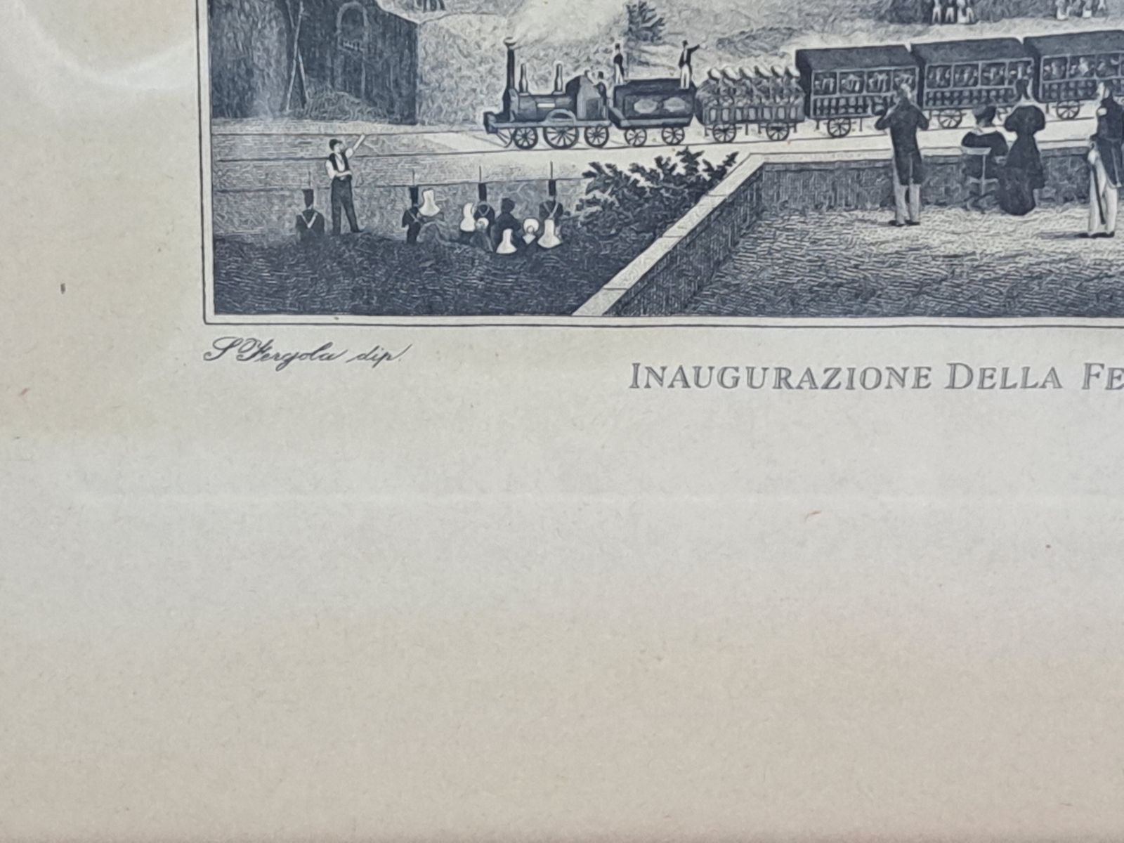 Railway Inauguration Neaples Portici Etching Print From Original 1839 Gouache photo Art