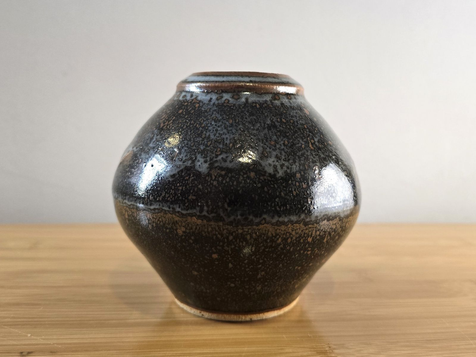 John Leach Muchelney Studio Pottery Exhibition Vase   Tenmoku Glaze   2010 photo furniture