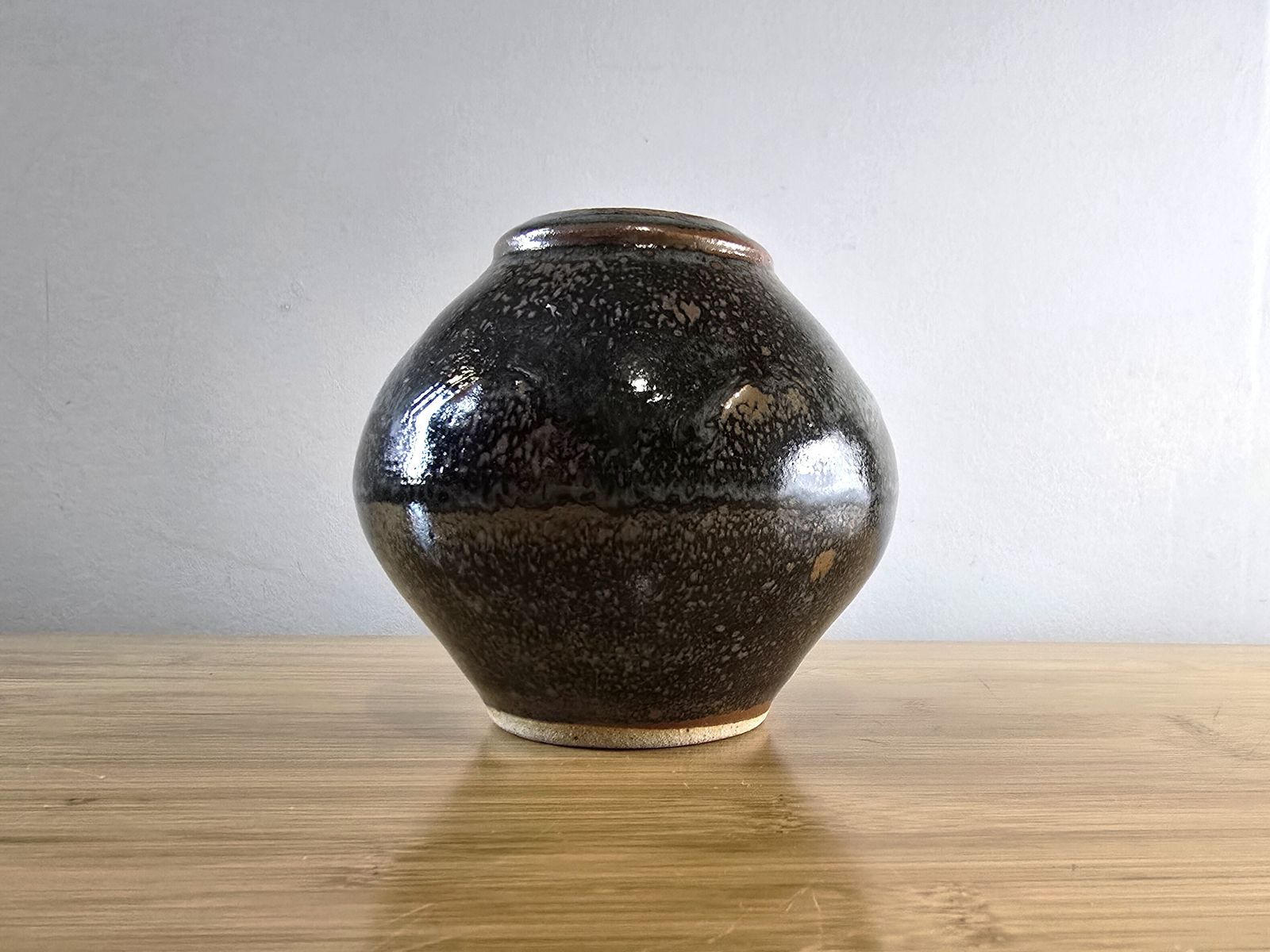 John Leach Muchelney Studio Pottery Exhibition Vase   Tenmoku Glaze   2010 photo Home Decor