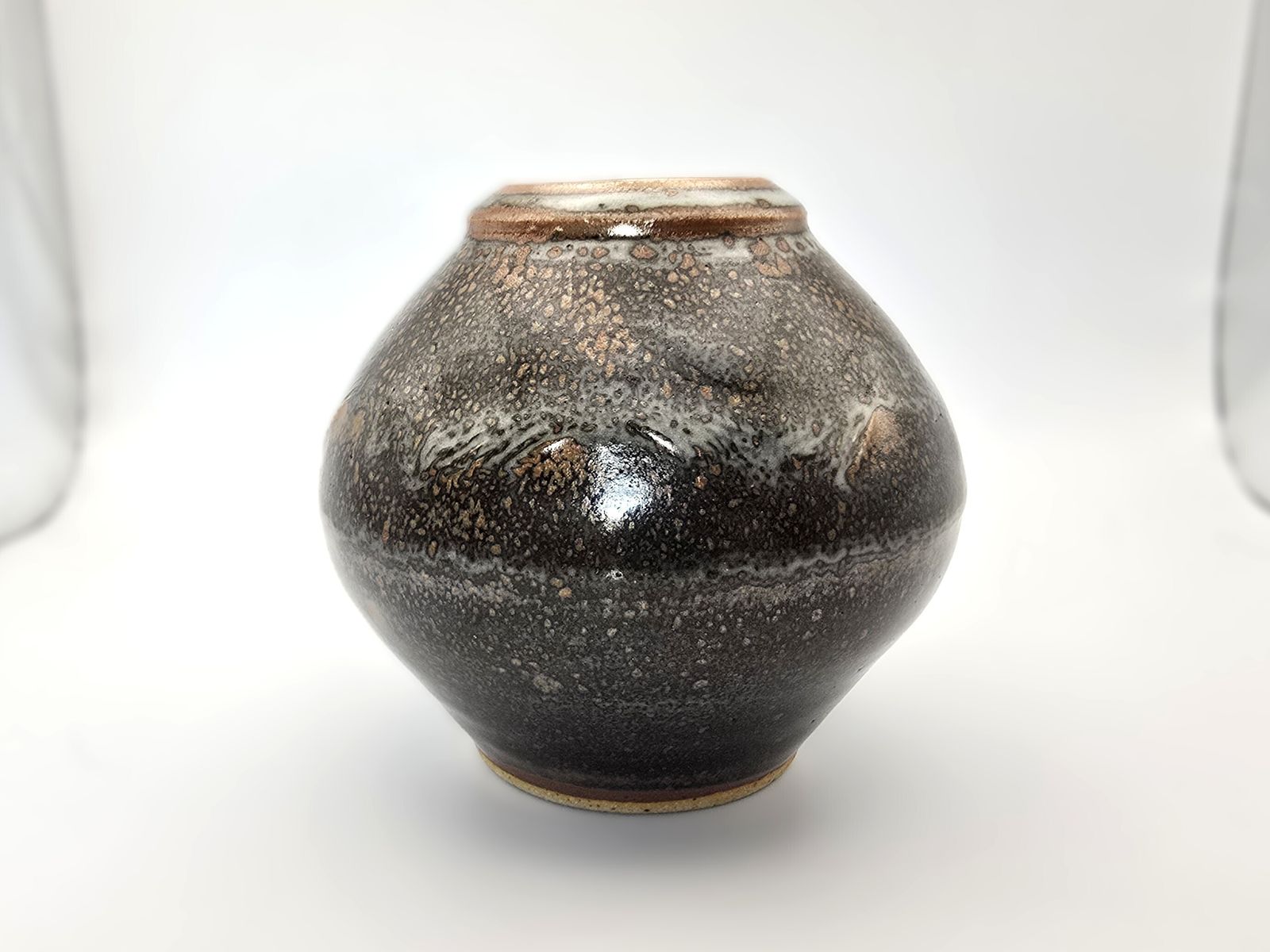 photo furniture John Leach Muchelney Studio Pottery Exhibition Vase   Tenmoku Glaze   2010
