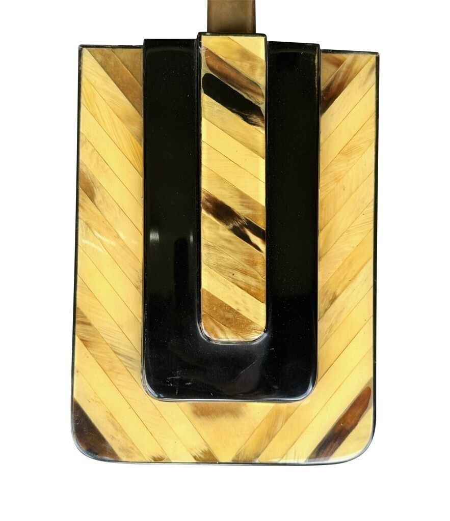 photo vinterior An Unusual Pair Of 1970s Italian Lacquered Marquetry Bone And Brass Wall Sconces