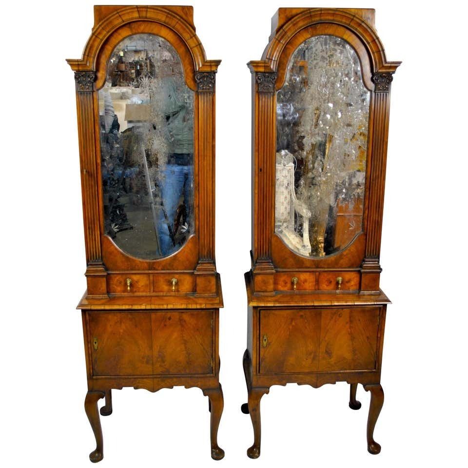 Pair Of 18th Century Queen Anne English Cabinets, 1712