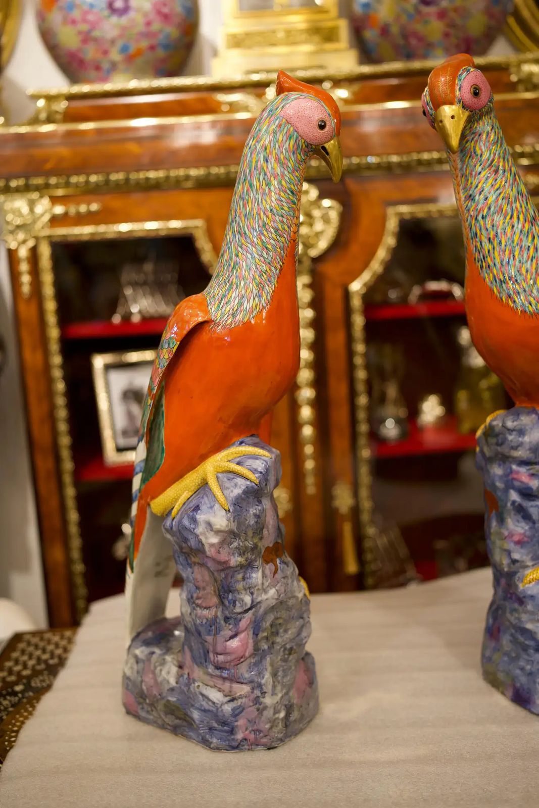Large Pair Of Famille Rose Pheasants By Samson photo 30000.0