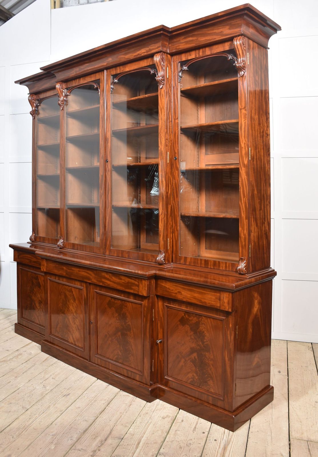 19th Century Mahogany Library Breakfront Bookcase photo buy