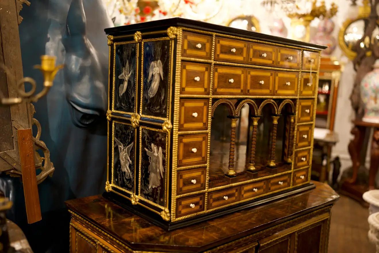 18th Century Parquetry Flemish Cabinet And Base photo for sale