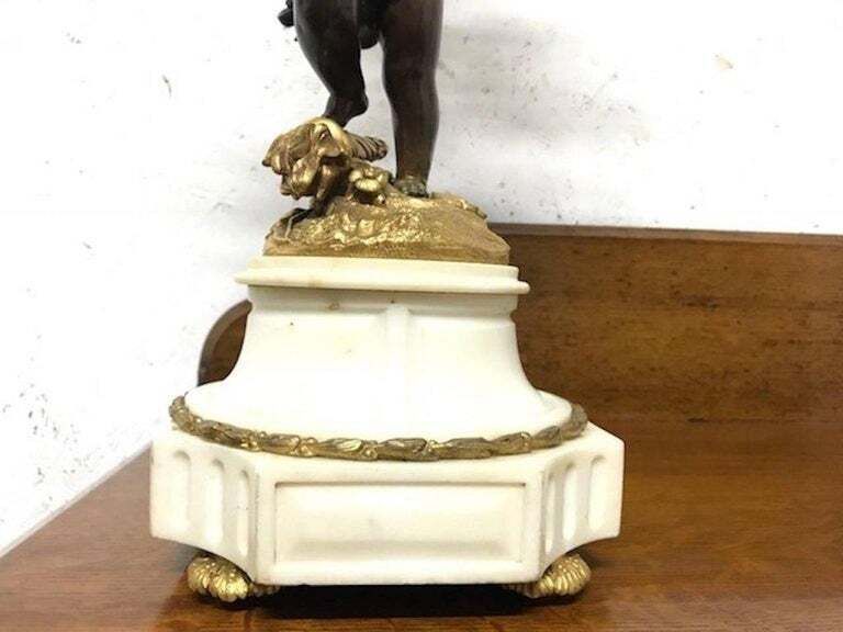 Pair Of French 19 Century Cast Bronze Putti 'Cherub' Candelabras photo for sale