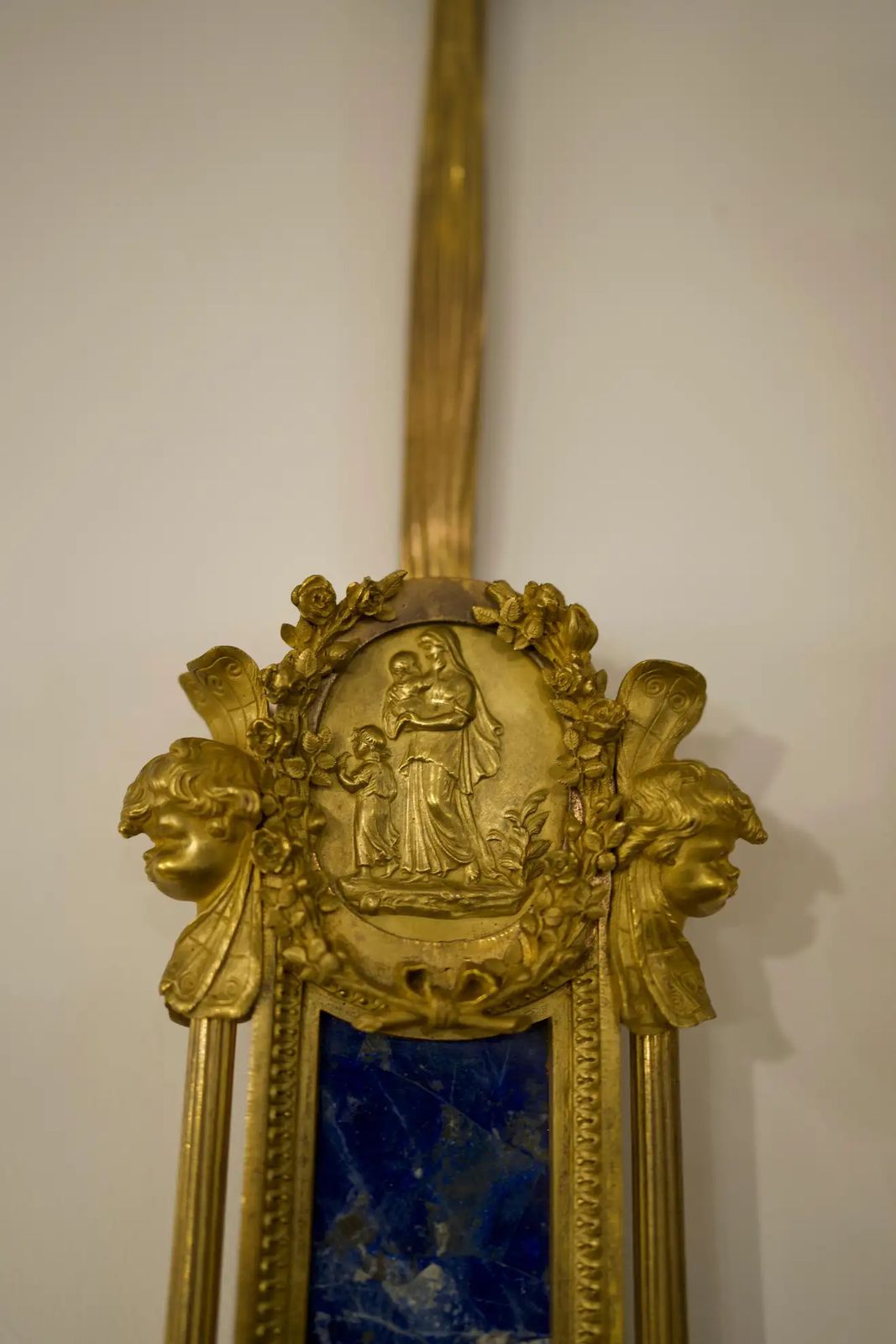 19th Century Paul Sormani Ormolu Wall Clock In Lapis Lazuli And Gold photo Home Decor