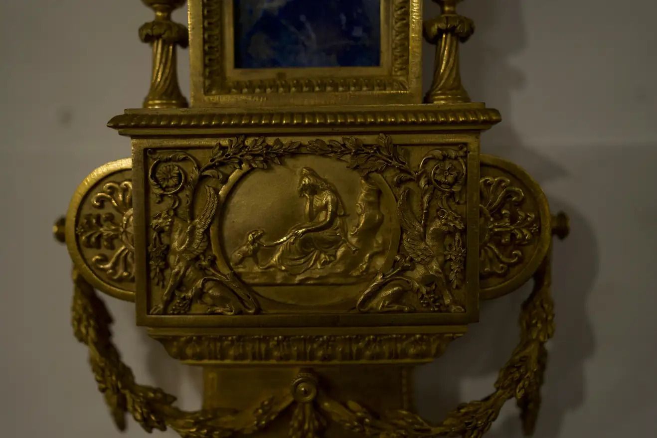 19th Century Paul Sormani Ormolu Wall Clock In Lapis Lazuli And Gold photo buy