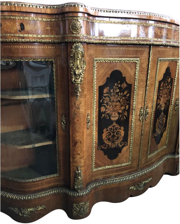 19th Century Walnut And Floral Marquetry Credenza photo buy
